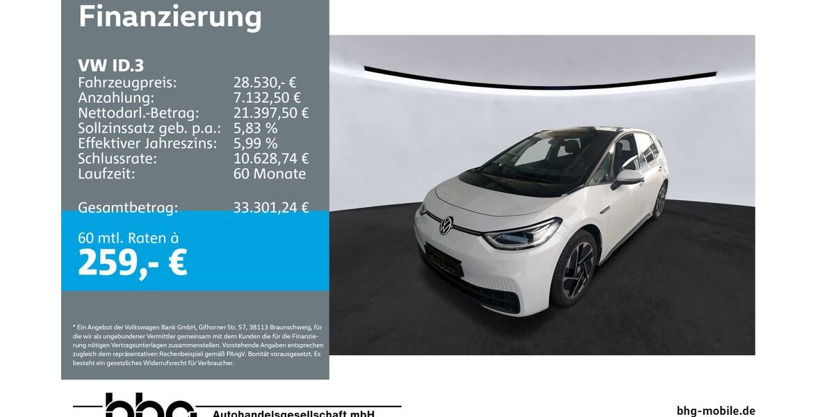 VW ID.3 27.164 km 28.530 &euro; Metzingen 72555