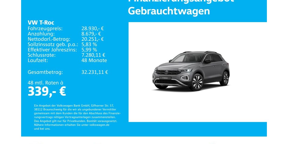 VW T-Roc 21.169 km 27.930 &euro; Stuttgart-Feuerbach 70469