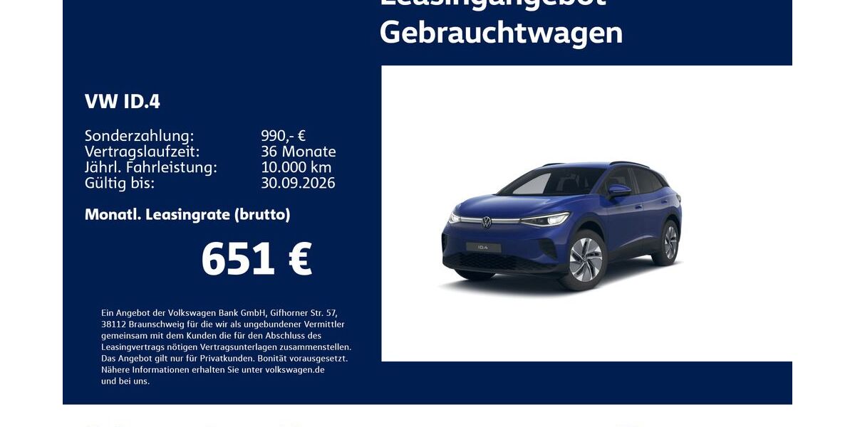 VW ID.4 12.313 km 42.930 &euro; Stuttgart-Feuerbach 70469