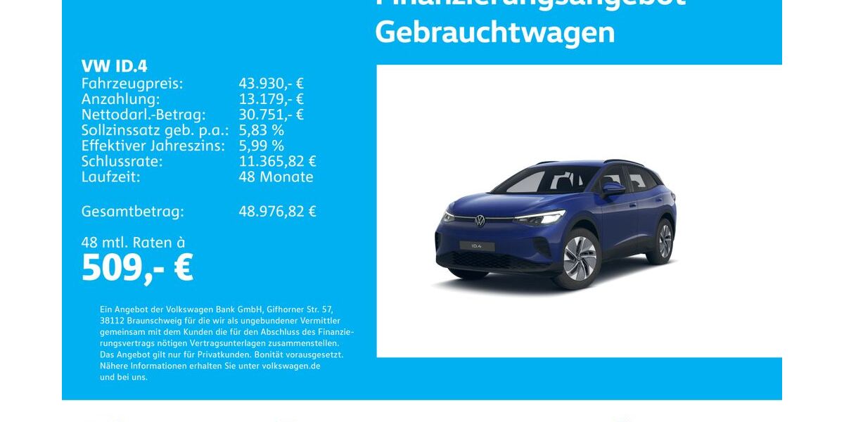 VW ID.4 6.671 km 42.930 &euro; Stuttgart-Wangen 70188